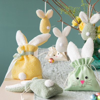 Sacchettino Peluche Con Orecchie Coniglio 2