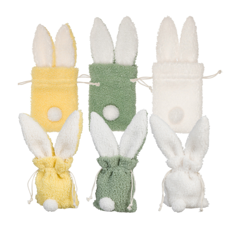 Sacchettino Peluche Con Orecchie Coniglio