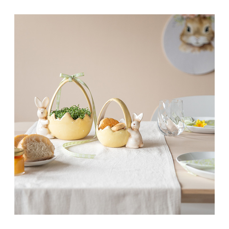 Cestino con Coniglietto in Ceramica