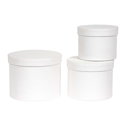 Scatola Tonda Bianca in Tela