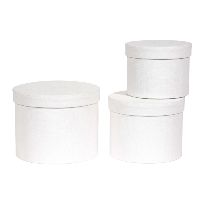 Scatola Tonda Bianca in Tela