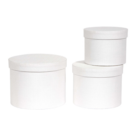 Scatola Tonda Bianca in Tela