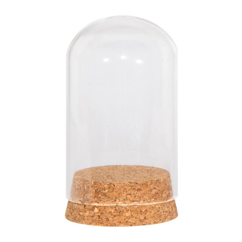 Cloche Dome Jar in Vetro con Base Sughero