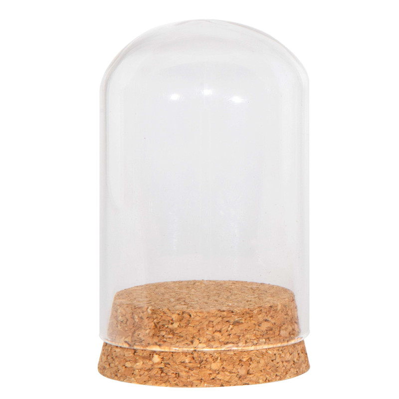 Cloche Dome Jar in Vetro con Base Sughero