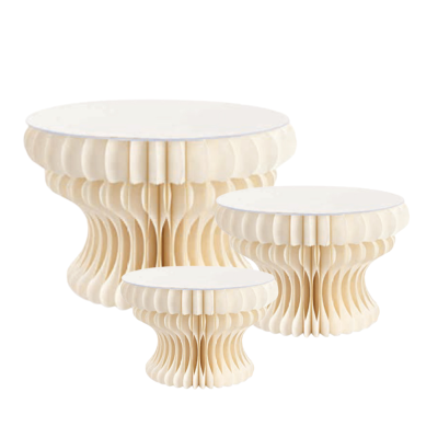 Alzata in Carta Plissé con Vassoio