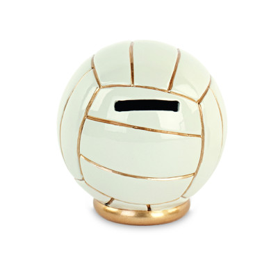 Salvadanaio Pallone Volley Bianco e Oro