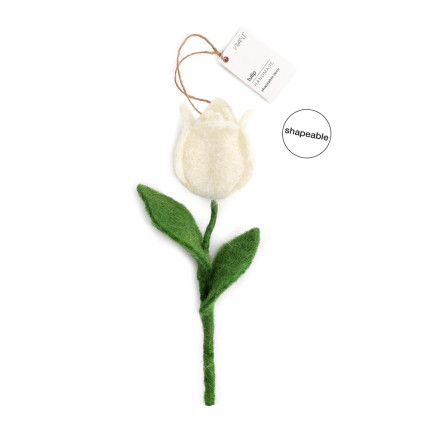 Tulipano in Tessuto Bianco