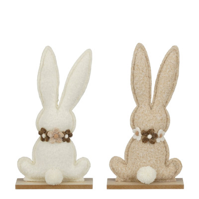 Coniglio Peluche Decorativo su Base