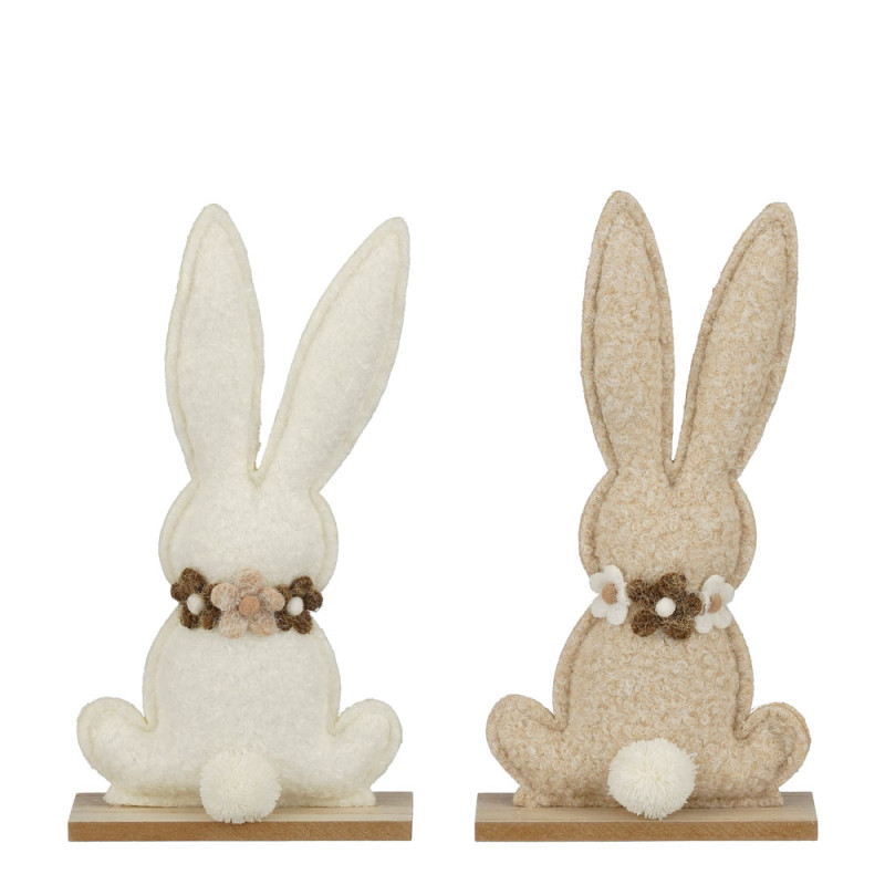 Coniglio Peluche Decorativo su Base