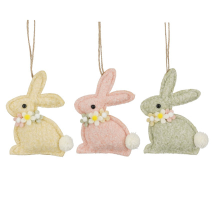 Coniglietto in Feltro Pendente