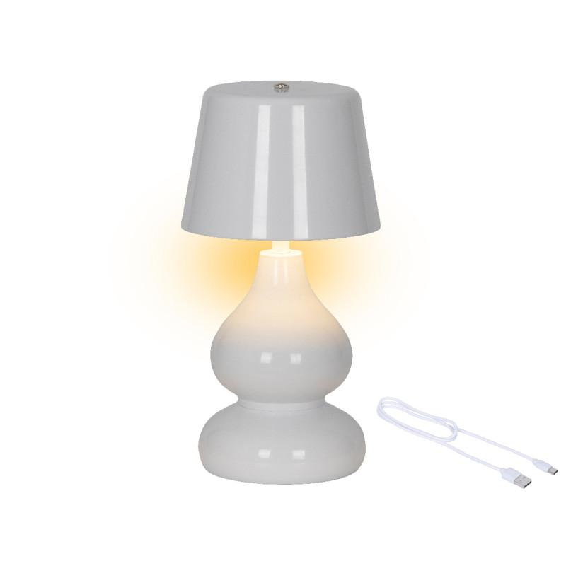 Lampada da Tavolo Led in Ferro Ricaricabile Bianca