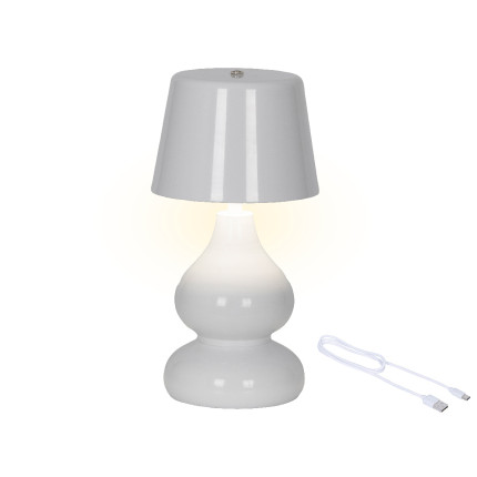 Lampada da Tavolo Led in Ferro Ricaricabile Bianca