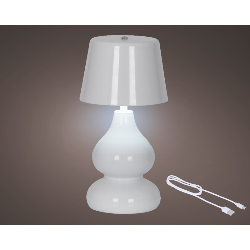 Lampada da Tavolo Led in Ferro Ricaricabile Bianca