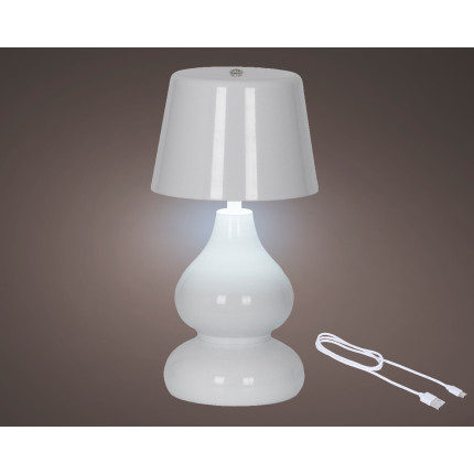 Lampada da Tavolo Led in Ferro Ricaricabile Bianca