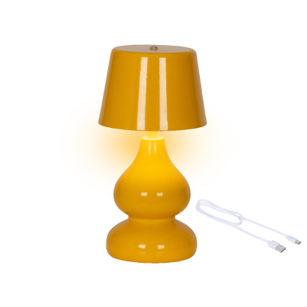 Lampada da Tavolo Led in Ferro Ricaricabile Arancio