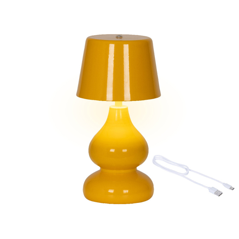 Lampada da Tavolo Led in Ferro Ricaricabile Arancio
