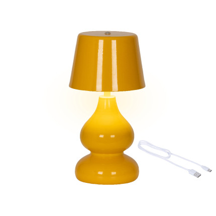 Lampada da Tavolo Led in Ferro Ricaricabile Arancio
