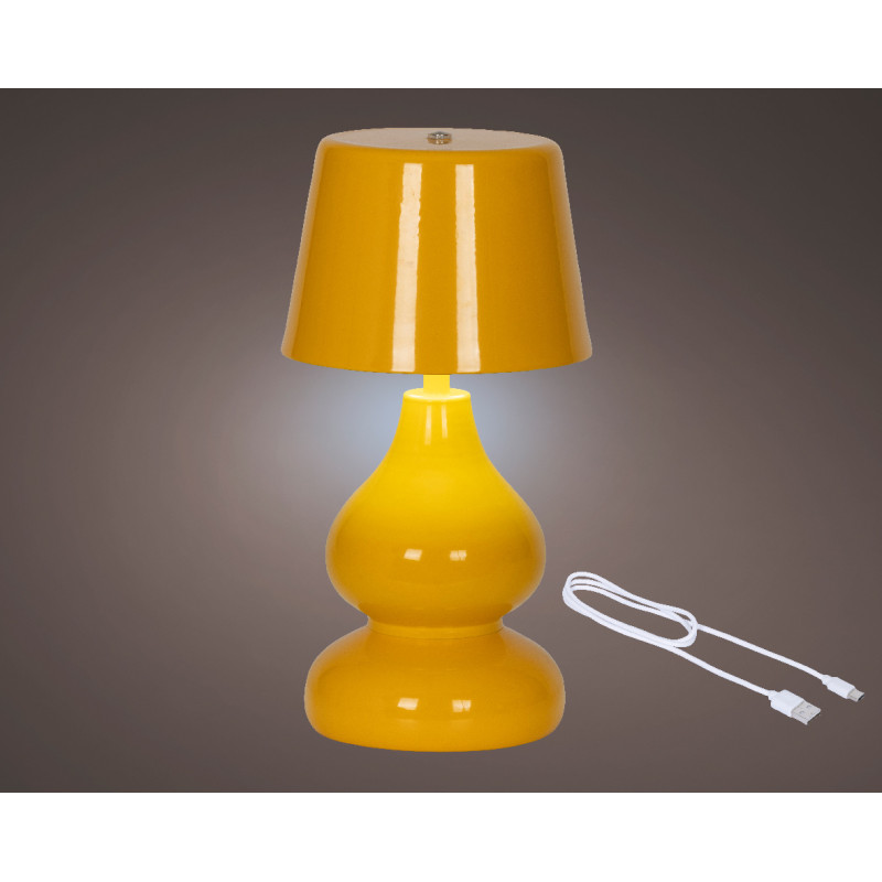Lampada da Tavolo Led in Ferro Ricaricabile Arancio