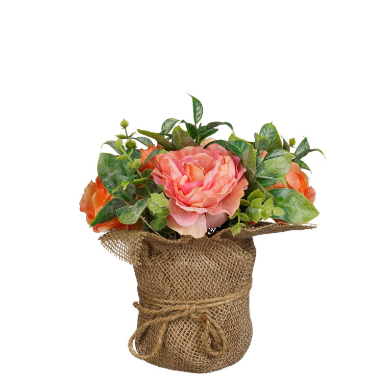 Fiori in Vaso di Juta Fucsia