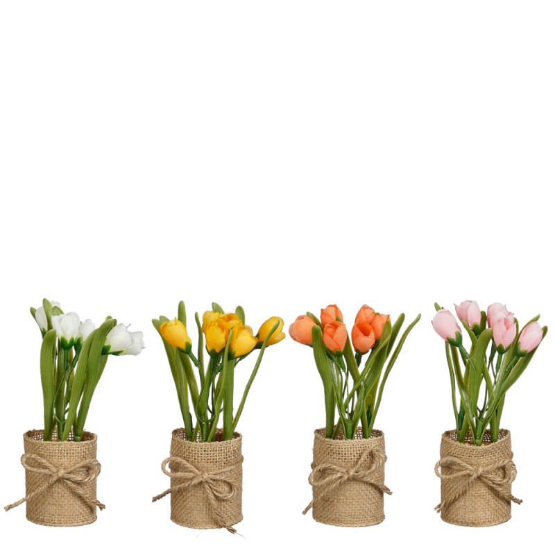 Tulipani in Vaso di Juta