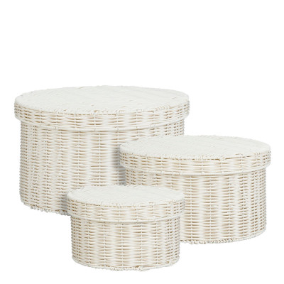 Cesto Portaoggetti Intrecciato Bianco