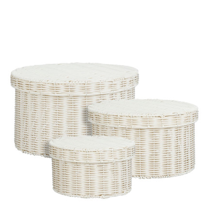 Cesto Portaoggetti Intrecciato Bianco