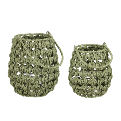 Lanterna in Corda Verde con Manico