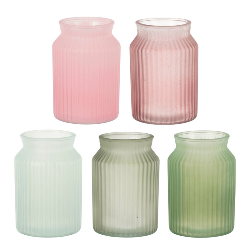 Vaso Plissé in Vetro Pastello