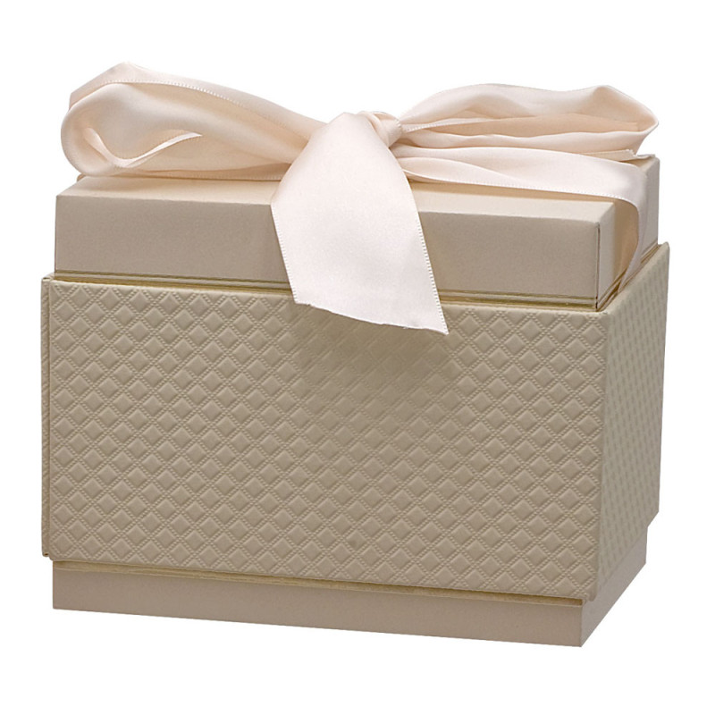 Scatola Lusso Rettangolare Avorio con Fiocco