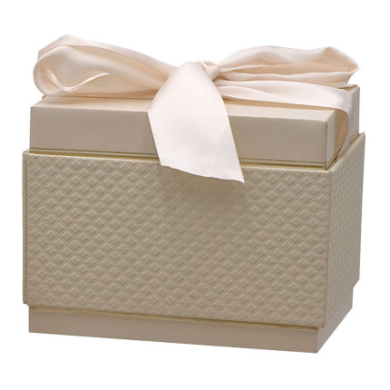 Scatola Lusso Rettangolare Avorio con Fiocco