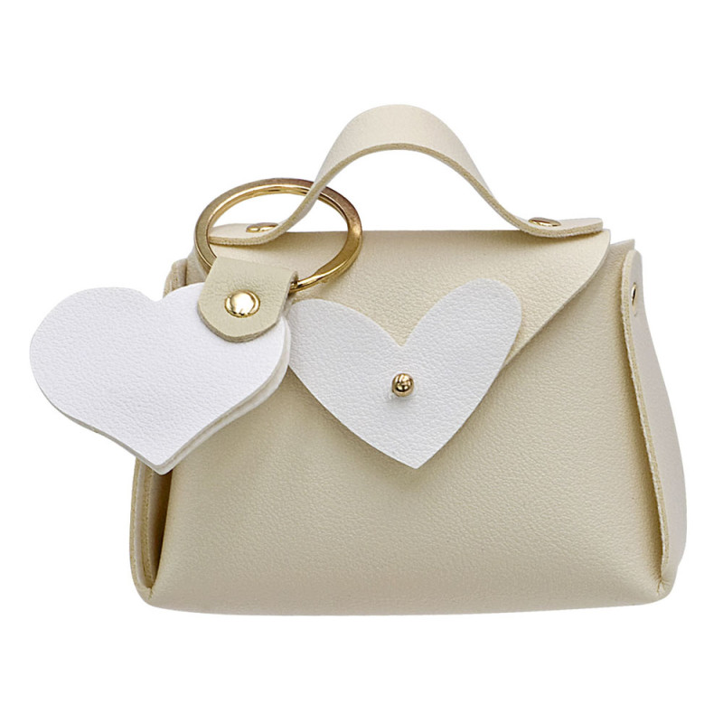 Borsetta Similpelle Avorio con Cuore