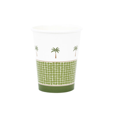 Bicchieri In Carta Palm Royale (8 Pezzi)