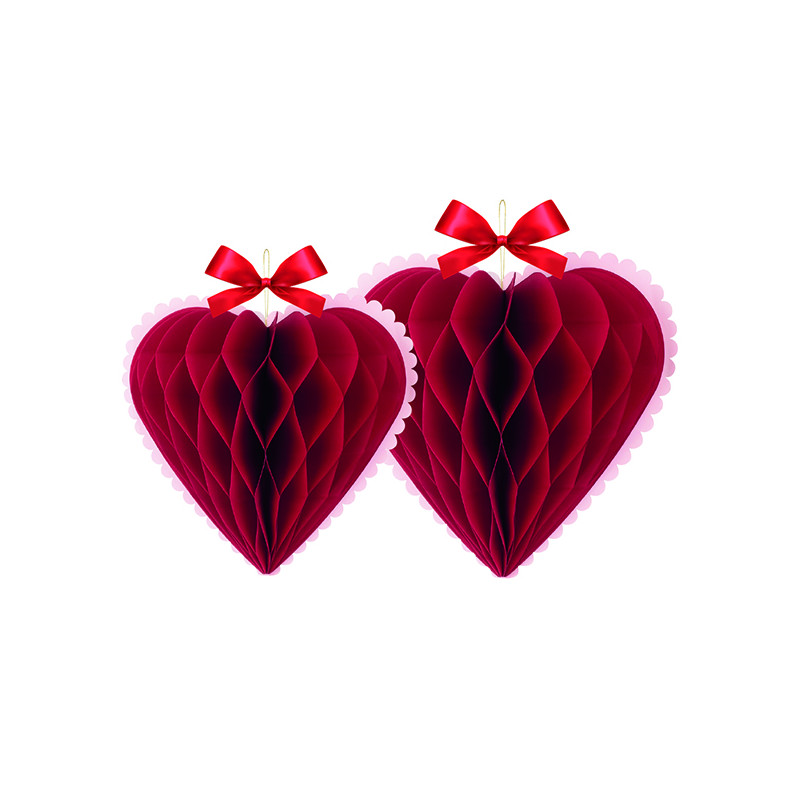 Cuori In Carta Con Smerlo Pendenti (2 Pezzi)