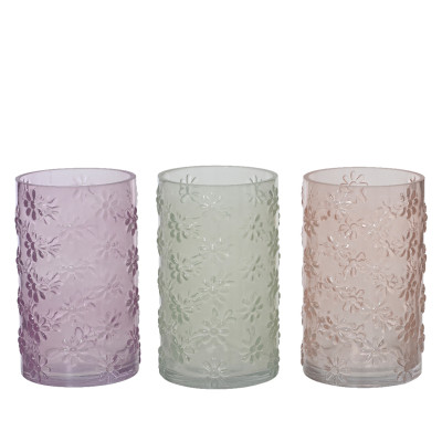 Vaso in Vetro con Margherite in Rilievo