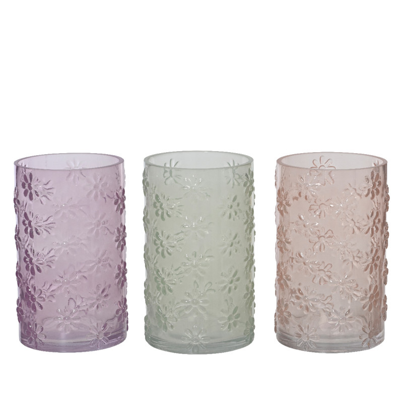 Vaso in Vetro con Margherite in Rilievo