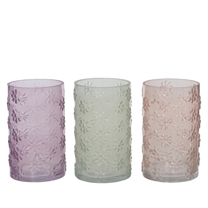 Vaso in Vetro con Margherite in Rilievo