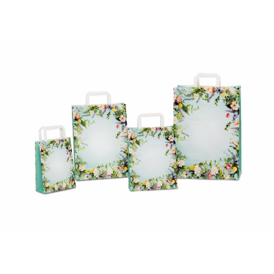 Sacchetti in carta maniglia piatta Flores