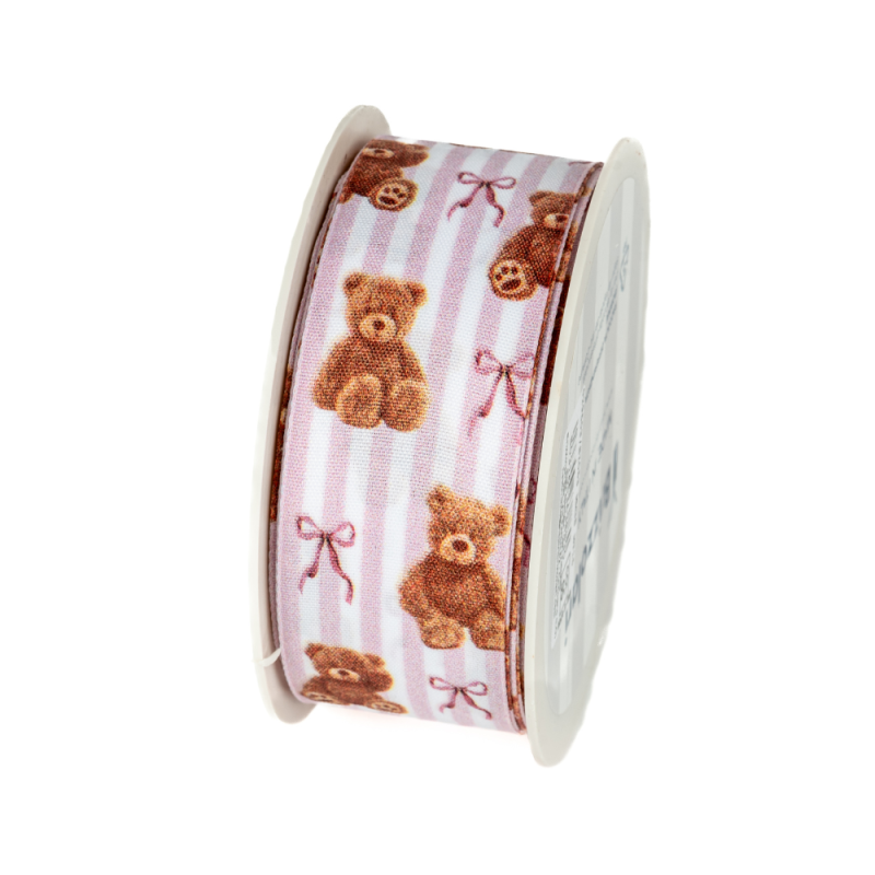 Nastro Tessuto Baby Bears Rosa