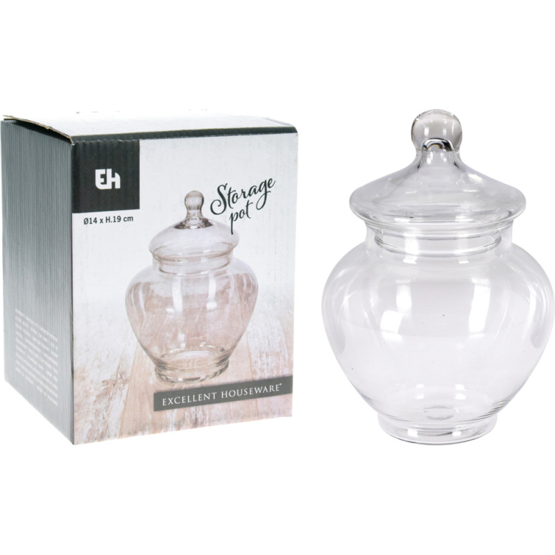 Barattolo In Vetro Con Coperchio 19cm