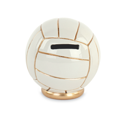 Salvadanaio Pallone Volley Bianco e Oro