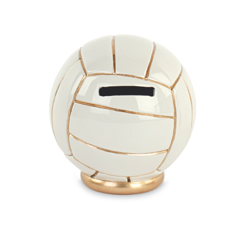 Salvadanaio Pallone Volley Bianco e Oro