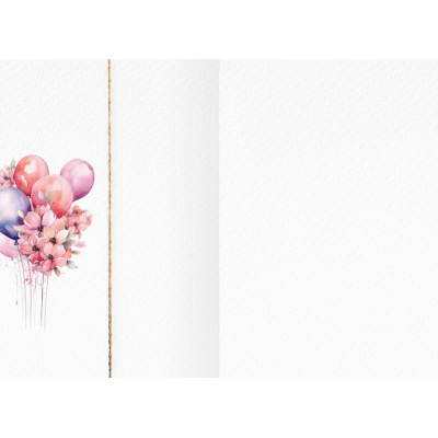 Biglietto Tanti Auguri Palloncini Rosa 2