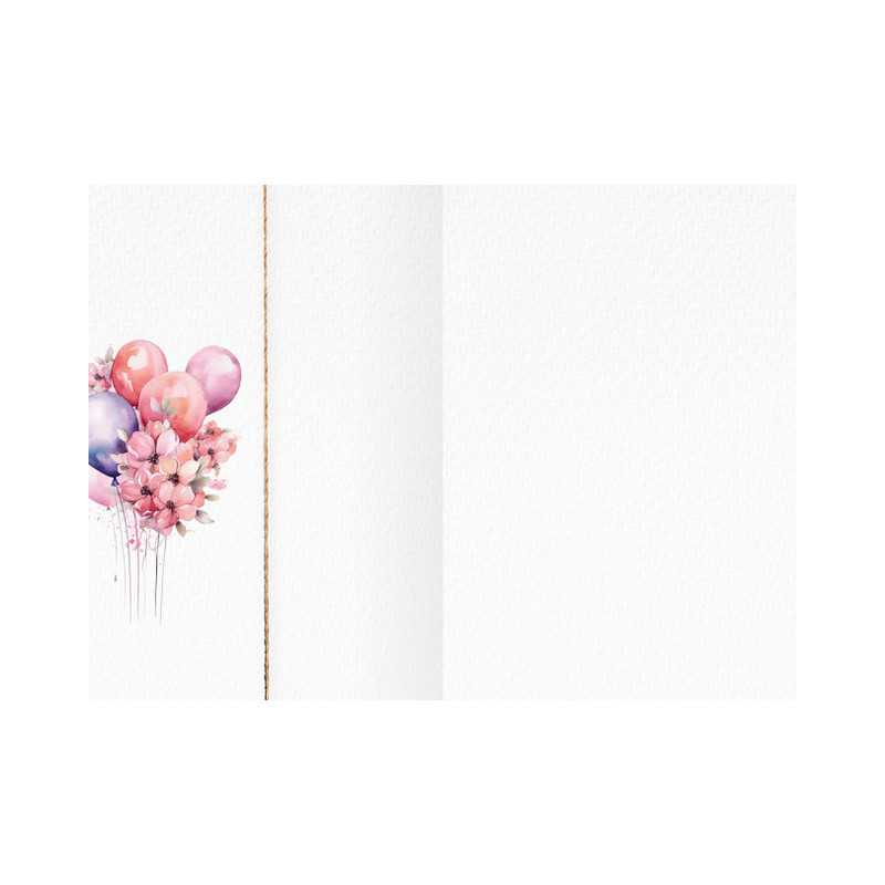 Biglietto Tanti Auguri Palloncini Rosa