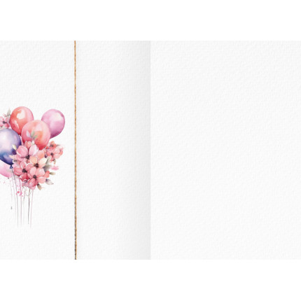 Biglietto Tanti Auguri Palloncini Rosa