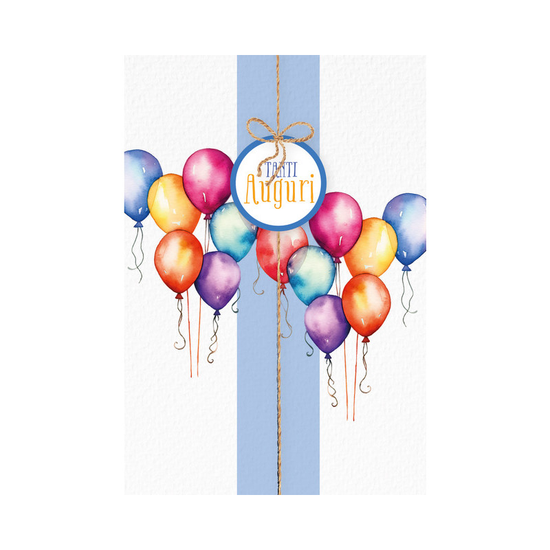 Biglietto Tanti Auguri Palloncini Colorati