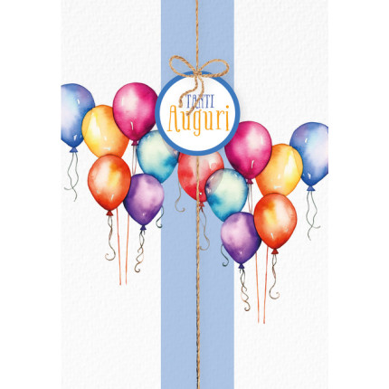 Biglietto Tanti Auguri Palloncini Colorati