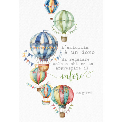Biglietto Amicizia con Mongolfiere