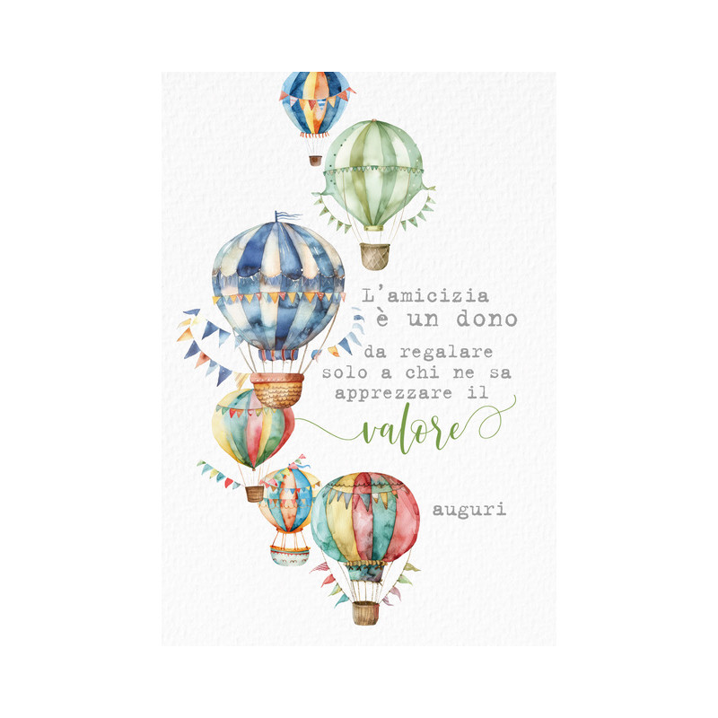Biglietto Amicizia con Mongolfiere