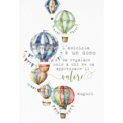 Biglietto Amicizia con Mongolfiere
