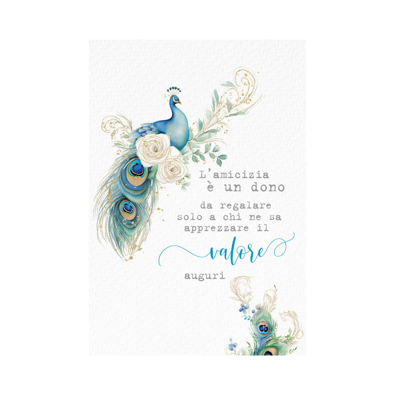Biglietto Amicizia con Pavone